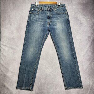 Levis‎ 505 Jeans Mens 34 36x30 Blue Medium Wash Straight Leg Zipper Fly Denim